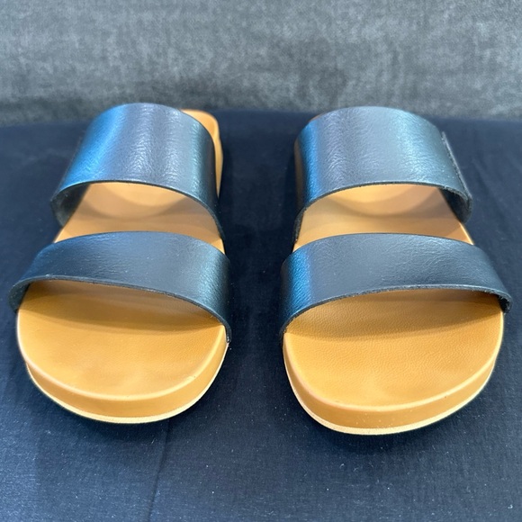 REEF Cushion Vista Slip-On Women's Open Toe Flat Sandals Tan and Black US 7 - Picture 7 of 11